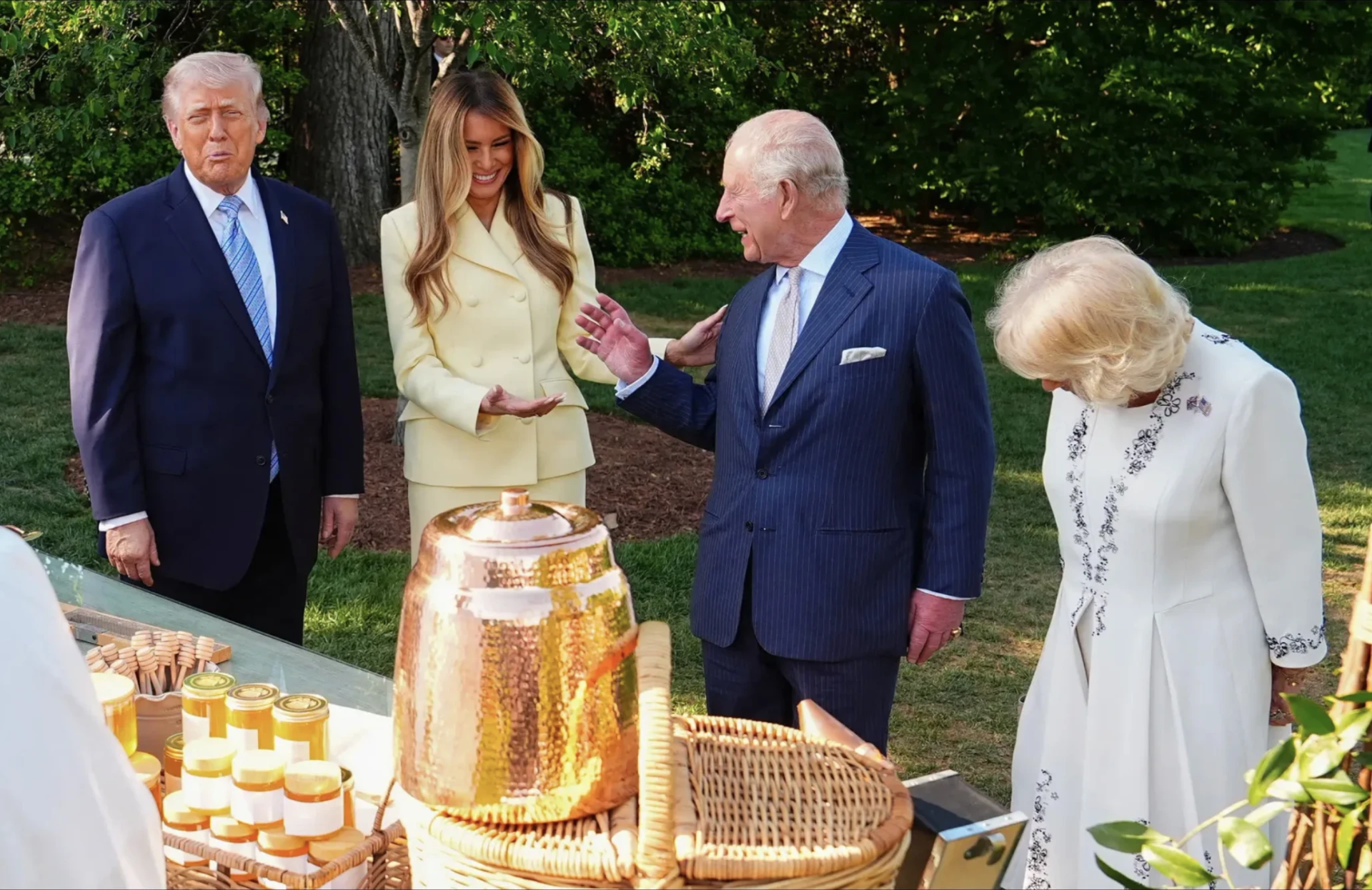 Aaron chown via REUTERS - trump-Charles III - bees