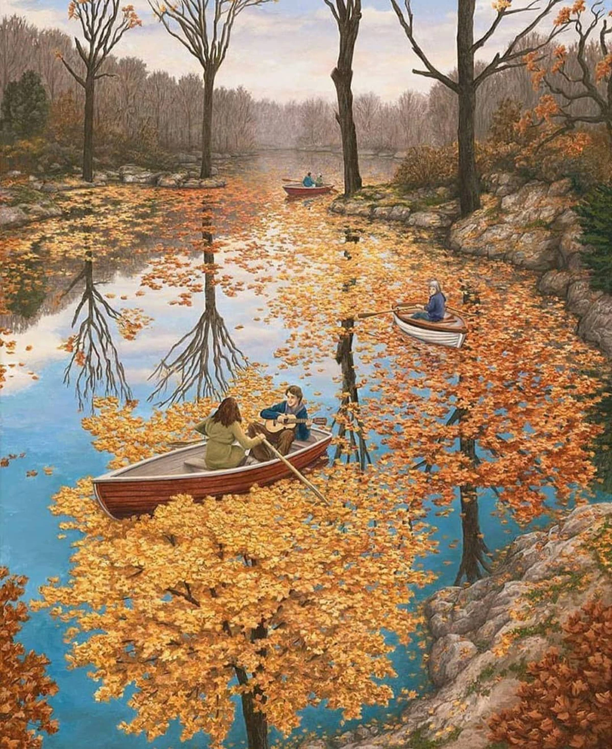 illusions-optique-peinture-rob-gonsalves-autumn