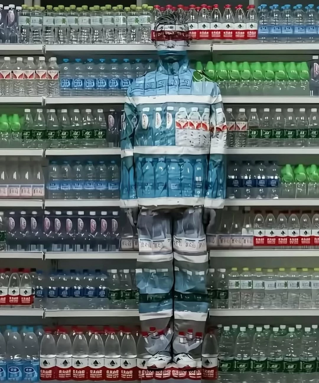 Liu Bolin, widely known as “The Invisible Man,” constructs photographs in which his own body is 