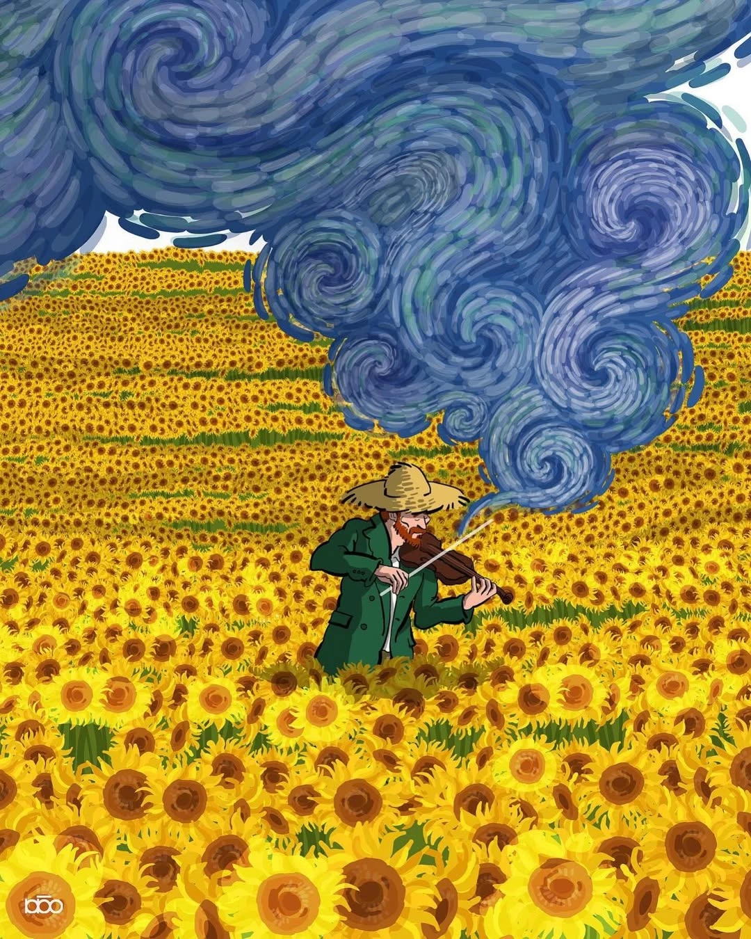 Van Gogh’s Echo in Modern Light @alirezakarimimoghadam reimagines Vincent van Gogh